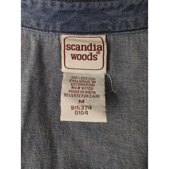 Scandia Woods southwestern floral embroidered denim shirt M - Picture 6 of 7